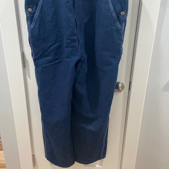 KEY denim overalls bibs outdoor hardworking farm hand Waist 42  x Length 29 - Picture 3 of 12